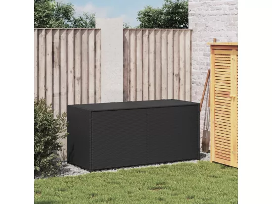 Boîte de rangement de jardin noir 283L résine tressée