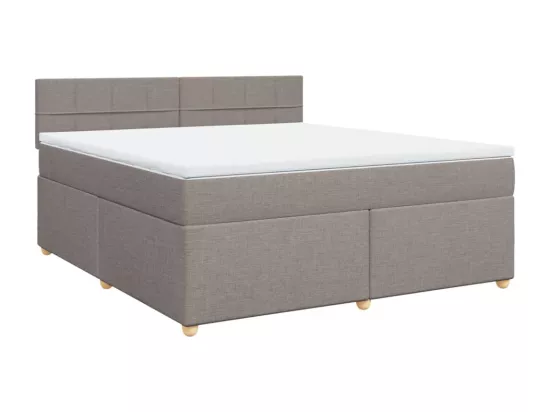 Sommier à lattes de lit avec matelas Taupe 180x200 cm Tissu