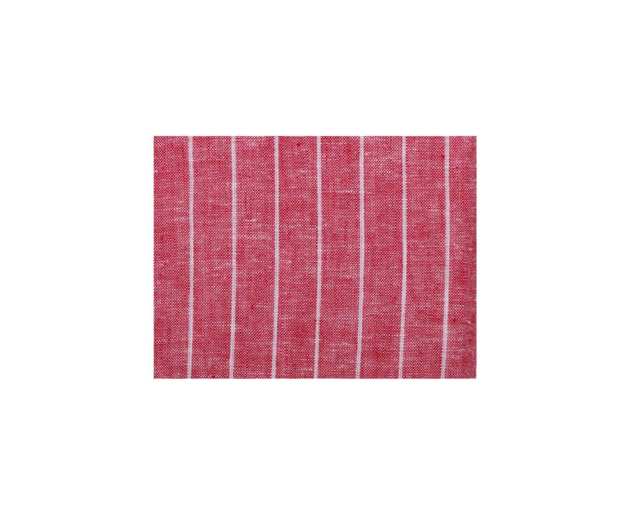 Chemise coton lin Chambray Rouge Liseré Blanc - ELRIC
