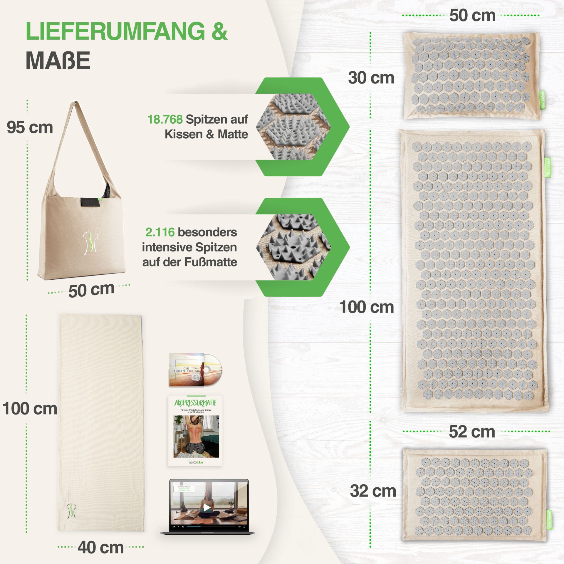 BACKLAxx® Akupressurmatten Set 