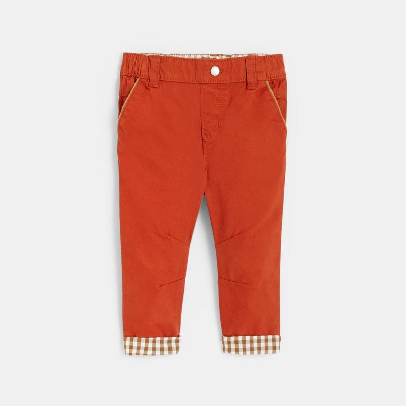 Pantalon toile rouge bébé garçon Orange