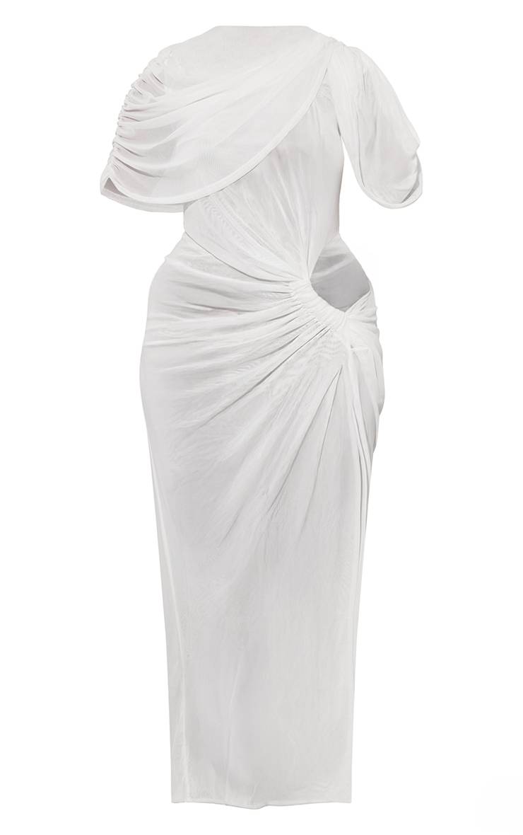 Blanc Robe Midaxi Asymétrique À Une Épaule Shape En Jersey Doux Au Toucher