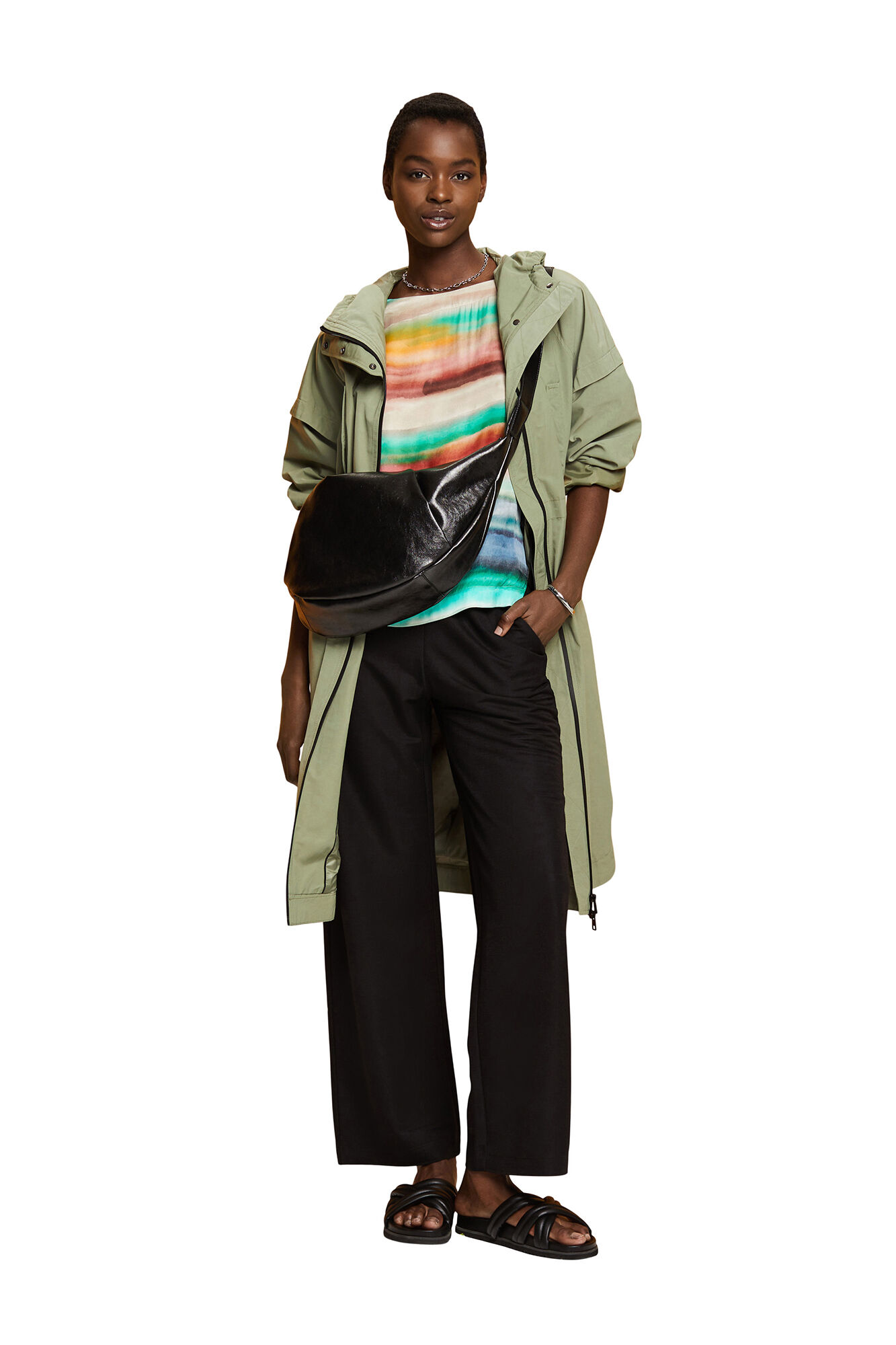 Blusa de viscose com estampa degradê - Multicolorida