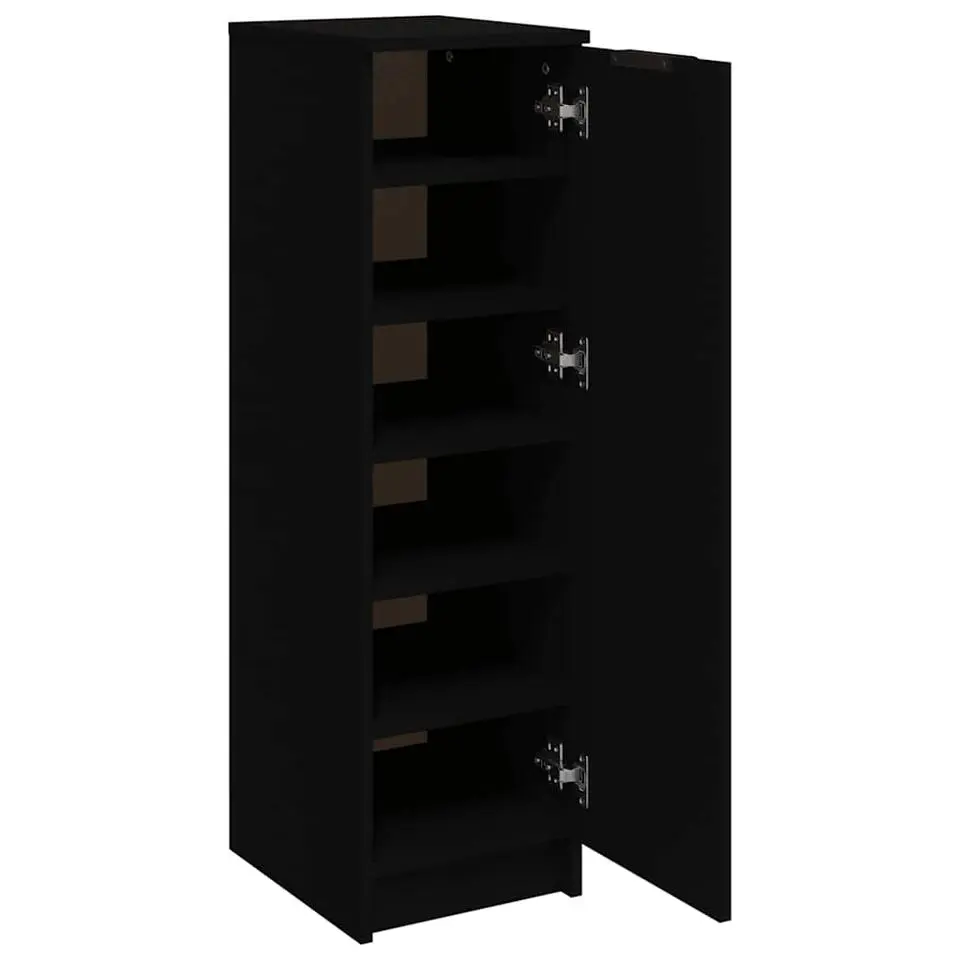 vidaXL - Schoenenkast - Zwart - Bewerkt hout