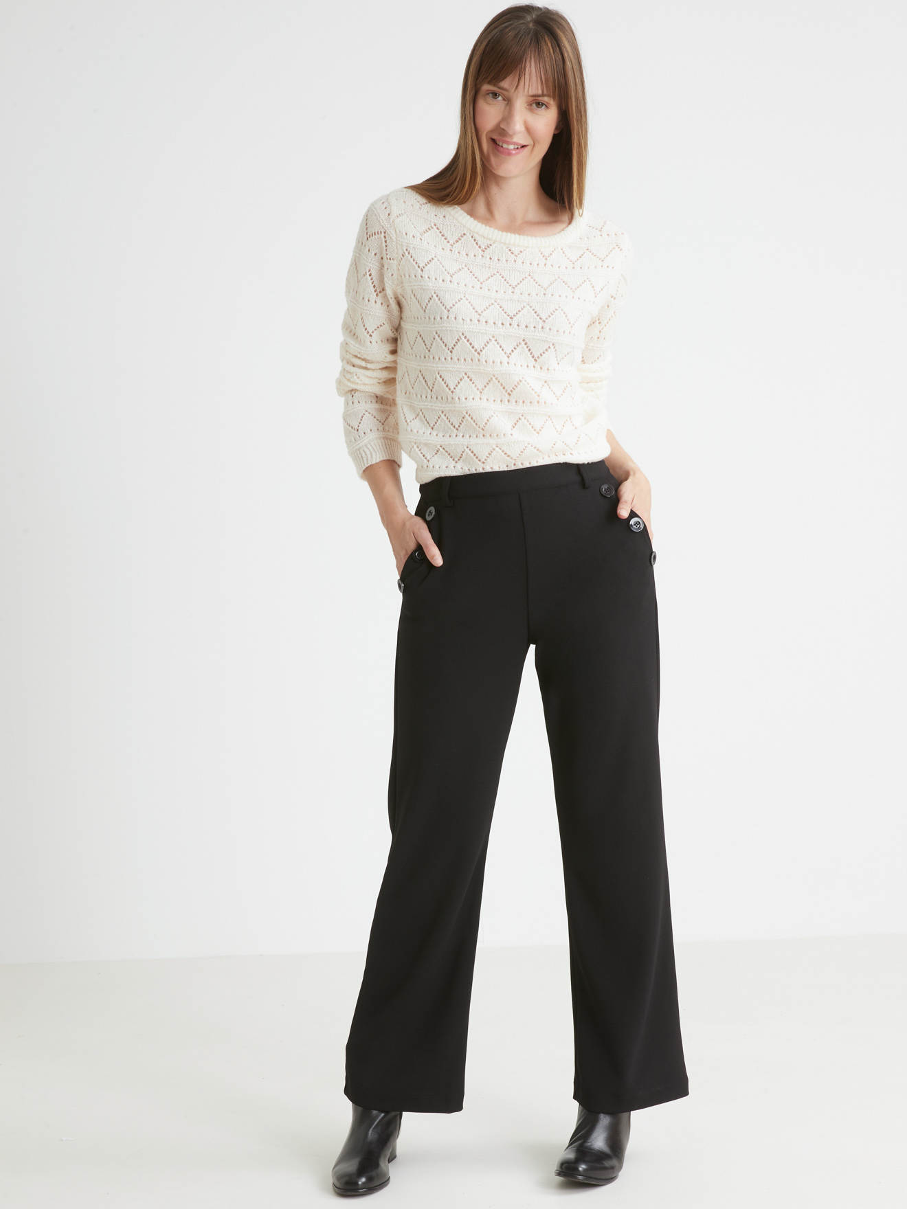 Pantalon ceinture plate