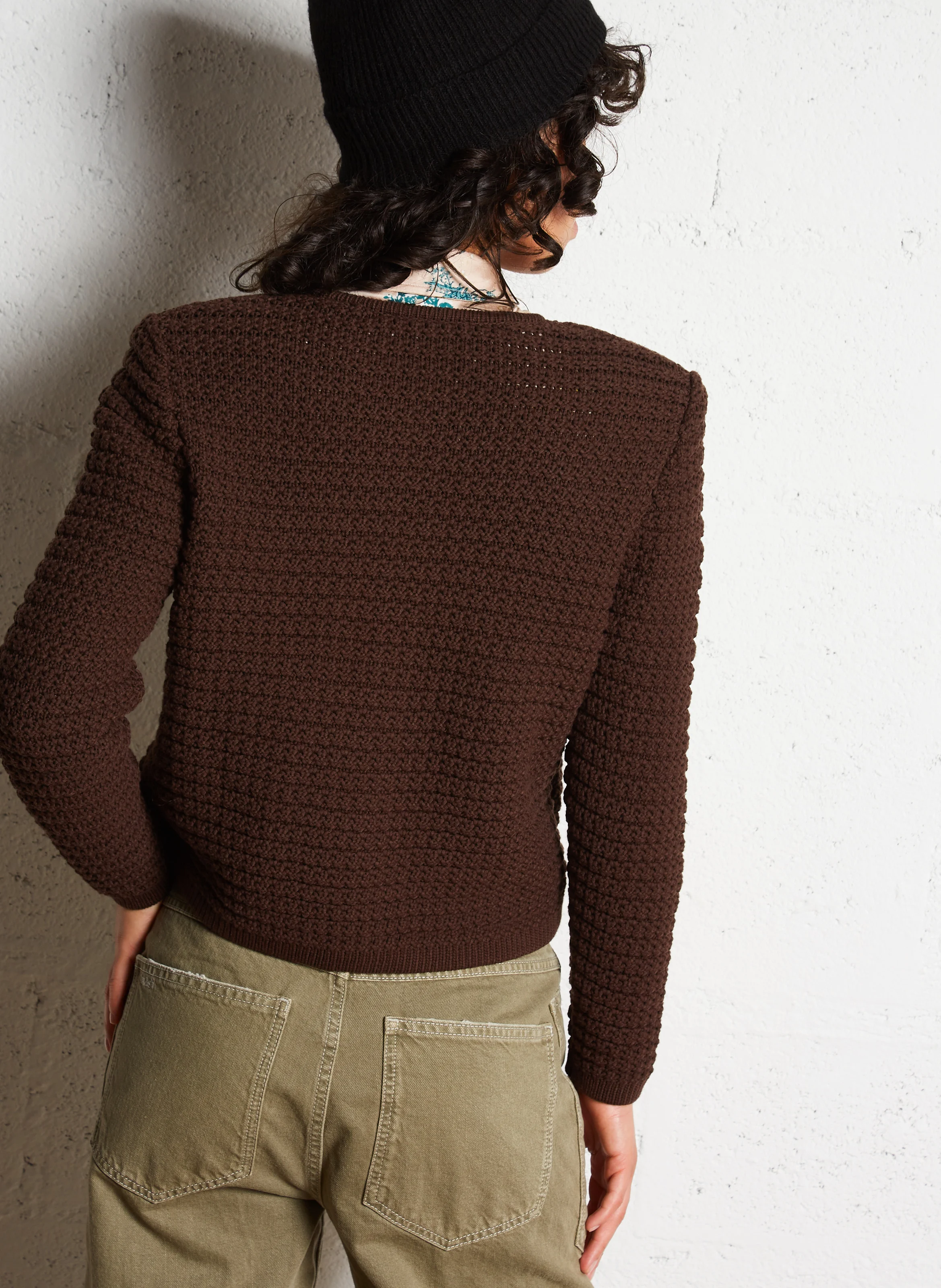 GASPARD - Gilet manches longues en coton mélangé | Marron
