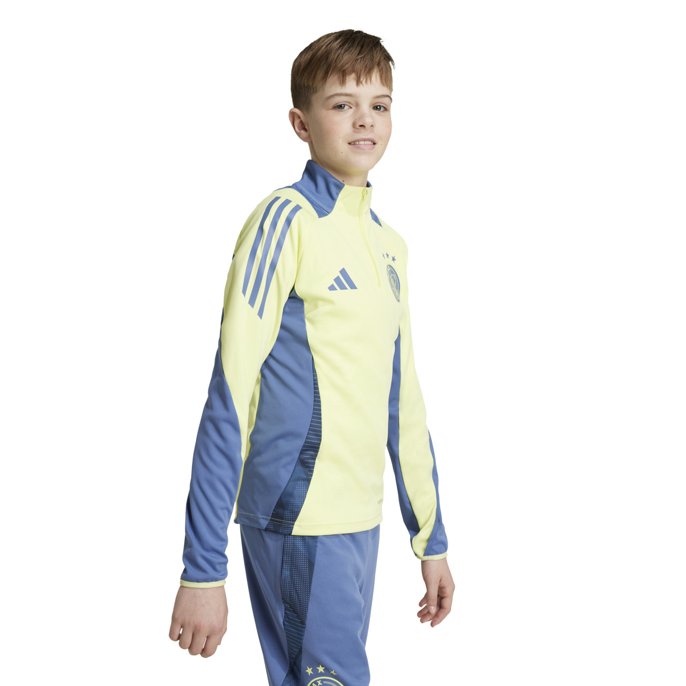 adidas Ajax Trainingspak 1/4-Zip 2024-2025 Kids Geel Blauw