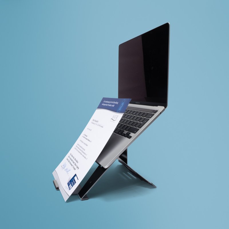 R-Go Tools Support pour ordinateur portable R-Go Riser Document, ergonomique, pliable et réglable avec porte-documents, noir