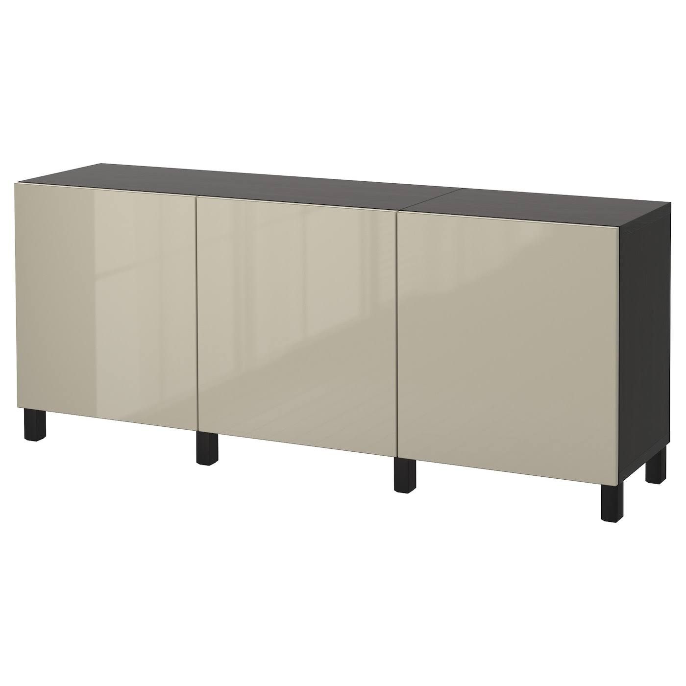 IKEA BESTÅ Aufbewahrung mit Türen schwarzbraun/Stockviken Anthrazit