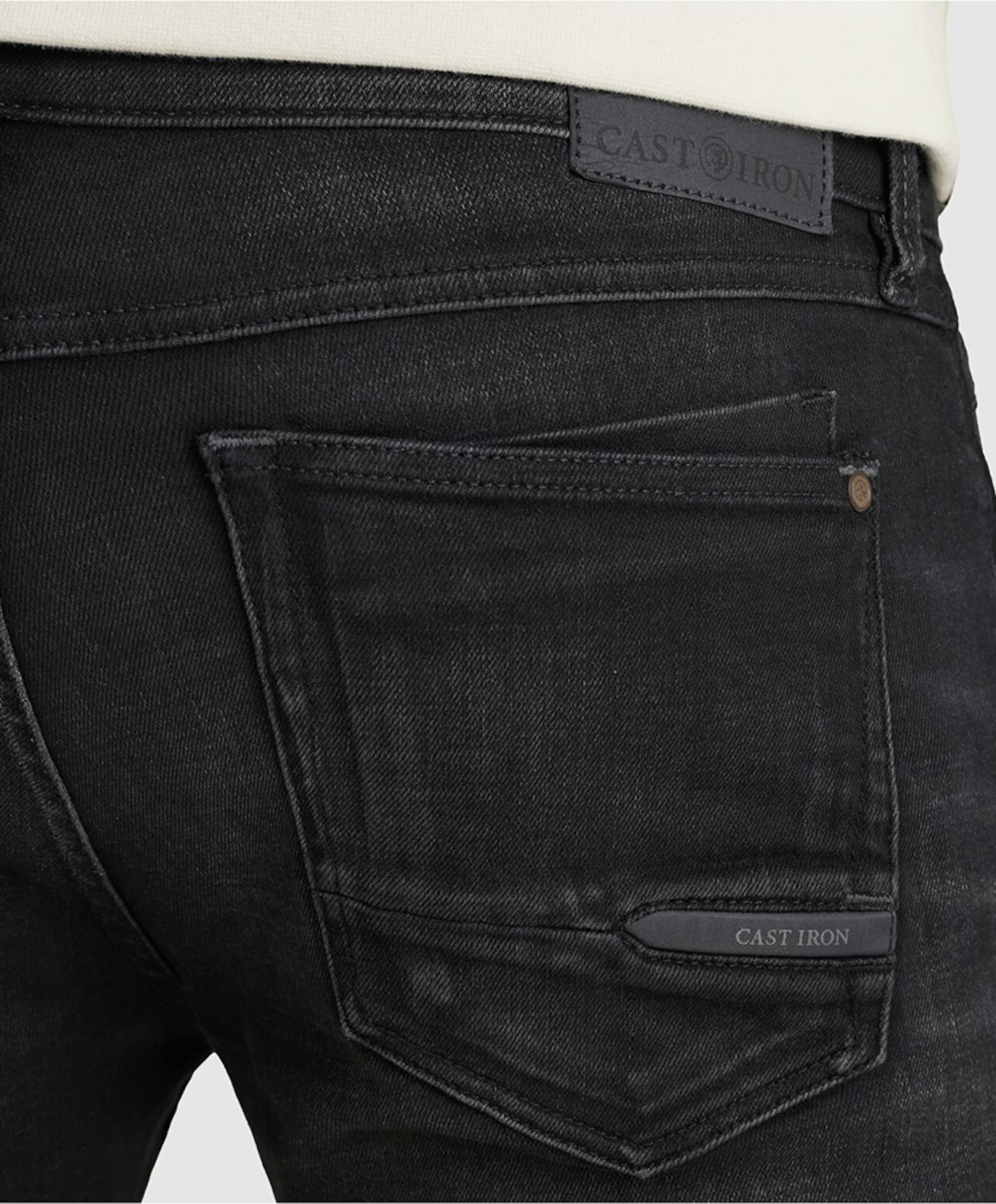Cast Iron SHIFTBACK TAPERED NIGHT COAL BLACK heren jeans zwart
