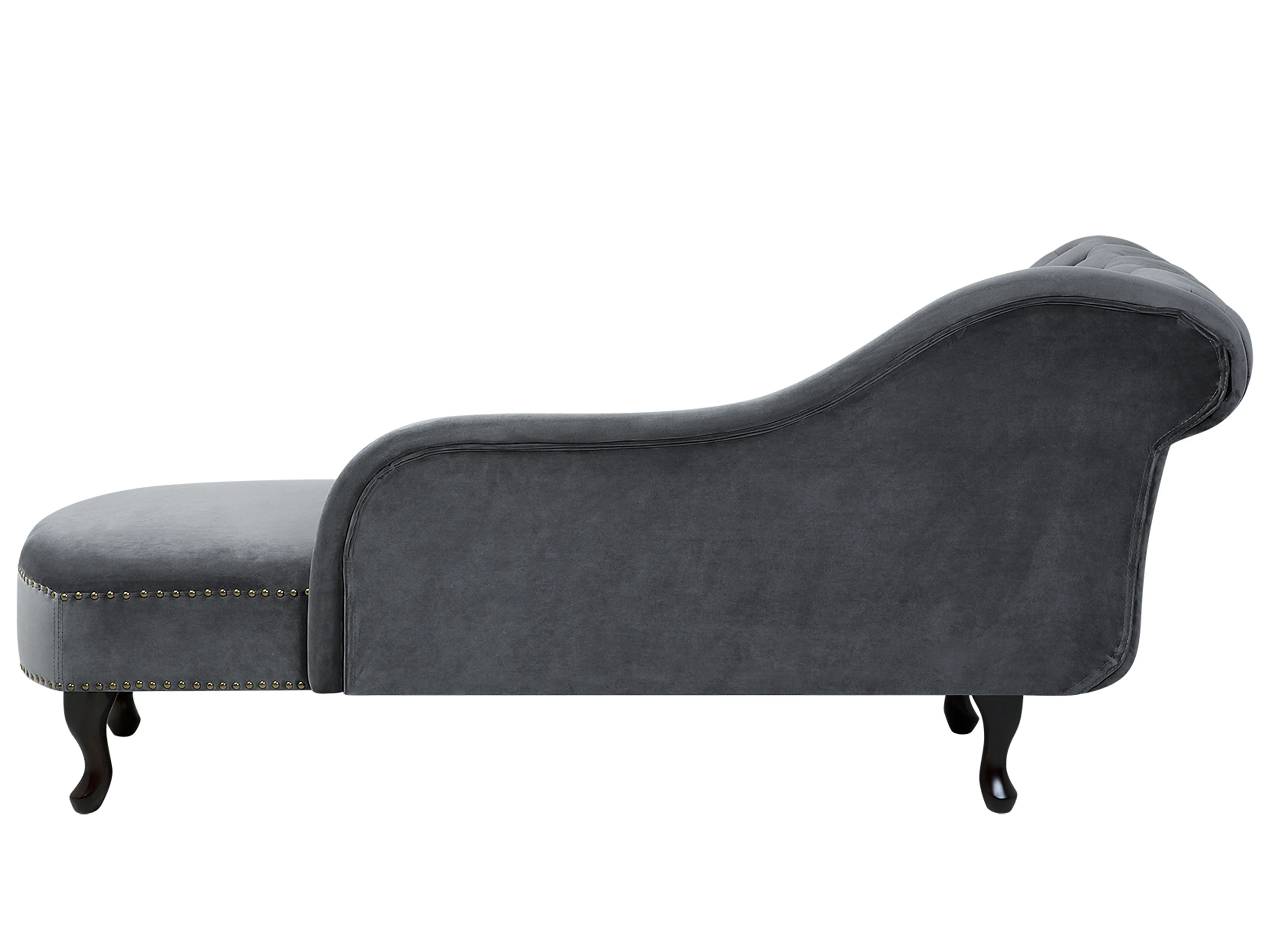 Linkszijdige chaise longue NIMES Fluweel Grijs