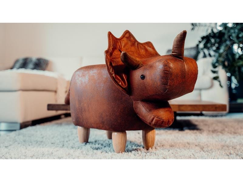 zoosy Kinderhocker Dino Bolle Braun Hocker in Dinosaurierform