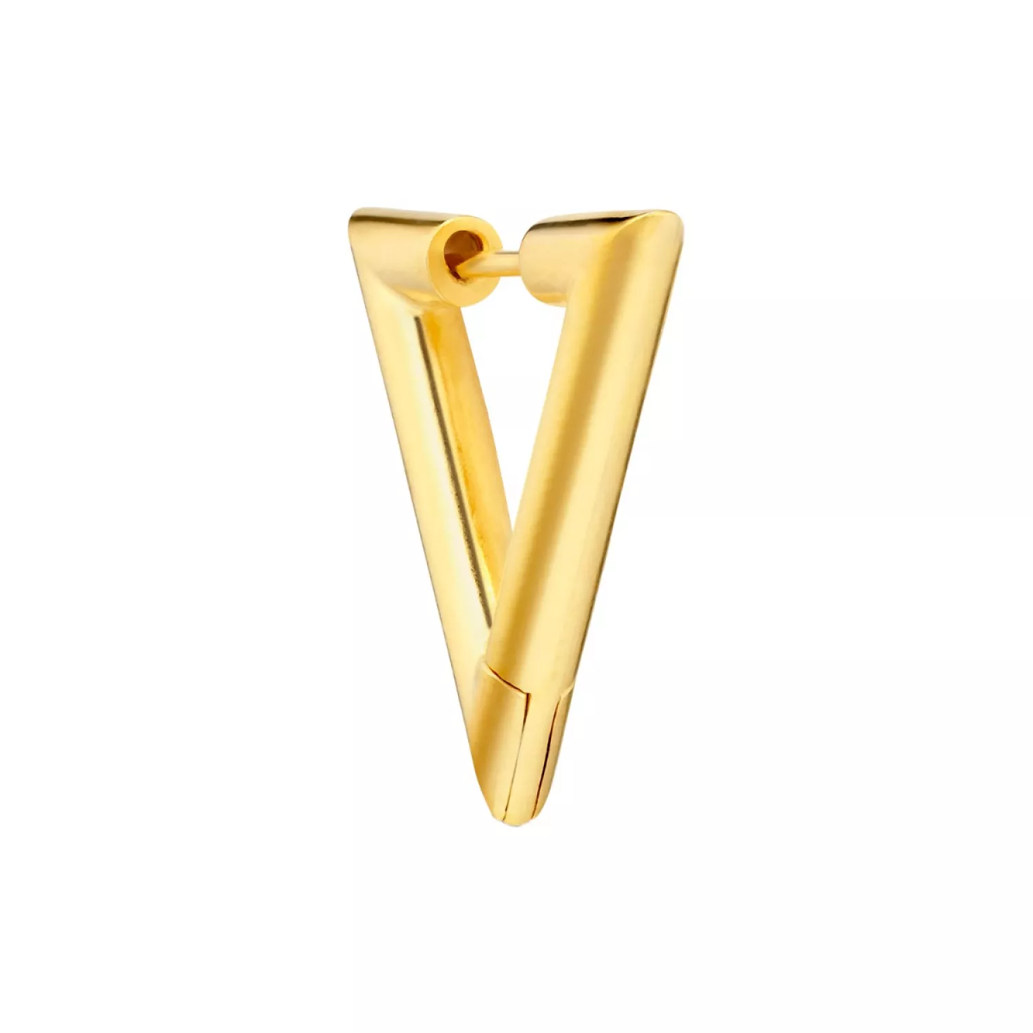 Jane Kønig Chunky Triangle Small Ørering Single 18 kt. Forgyldt Sølv SCT-HS22-G