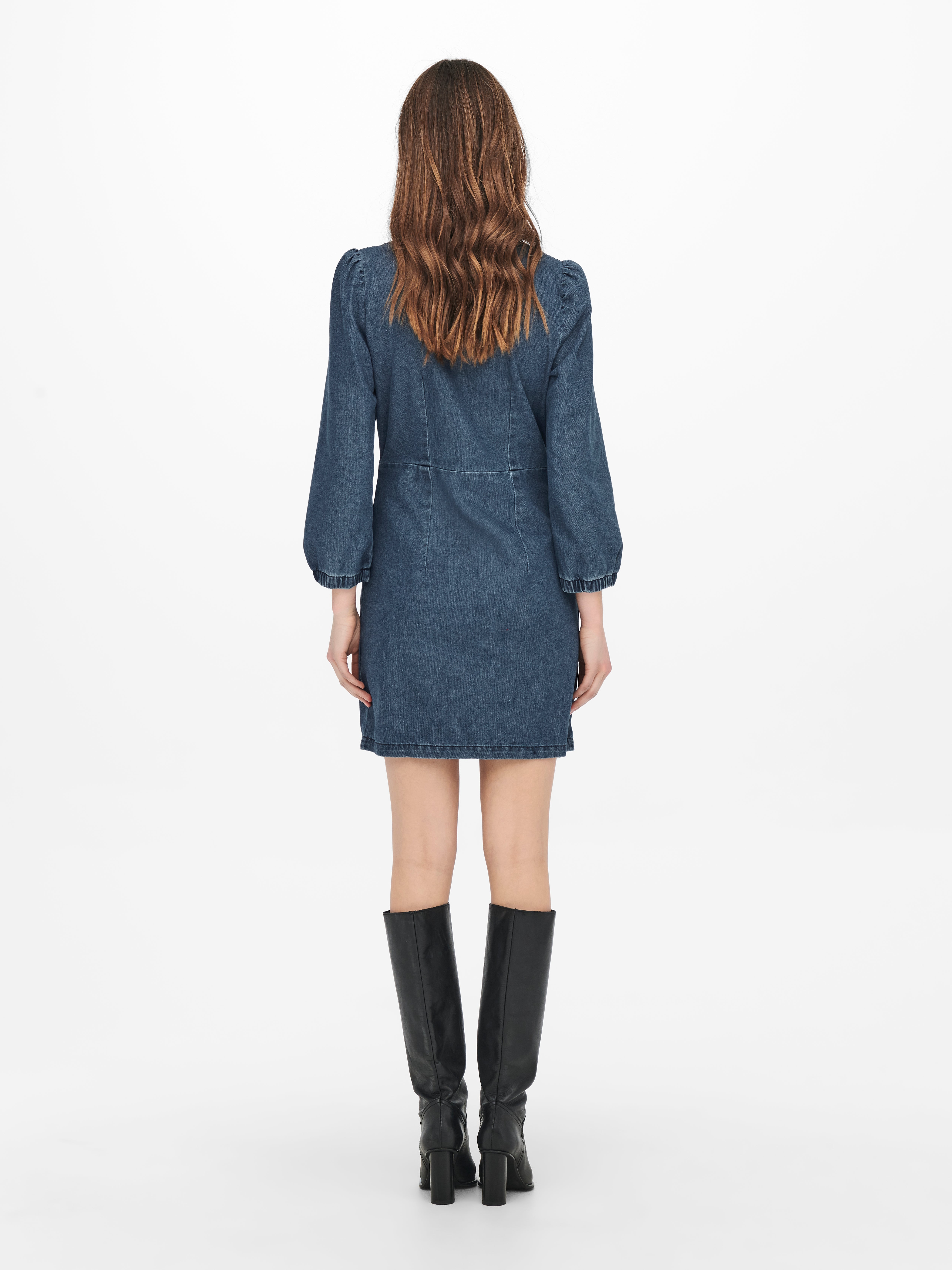 JDYATHENA Langes Kleid Medium Blue Denim