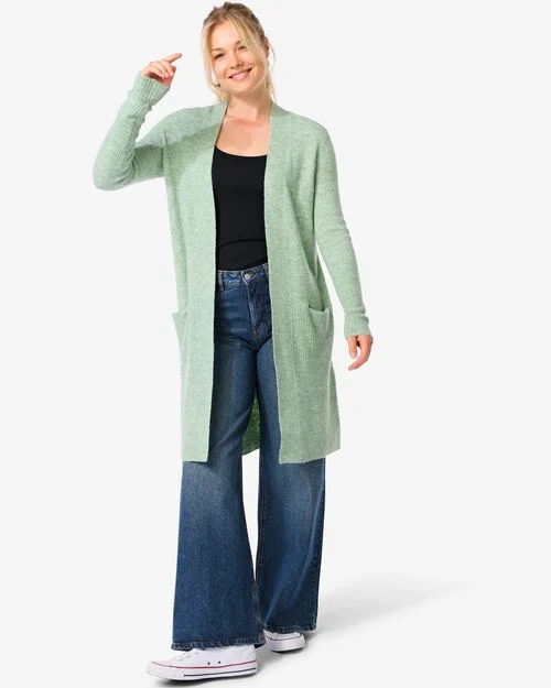 gilet maillé Lana pour femmes vert clair