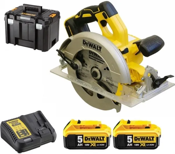 DeWALT DCS570P2-QW, Metal, Plast, Træ, Sølv, Gul, Aluminium, 18,4 cm, 5500 rpm, 1,6 cm