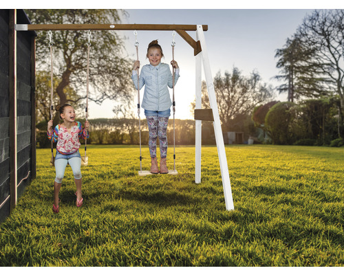 Dubbele schommelset axi hout wit bruin