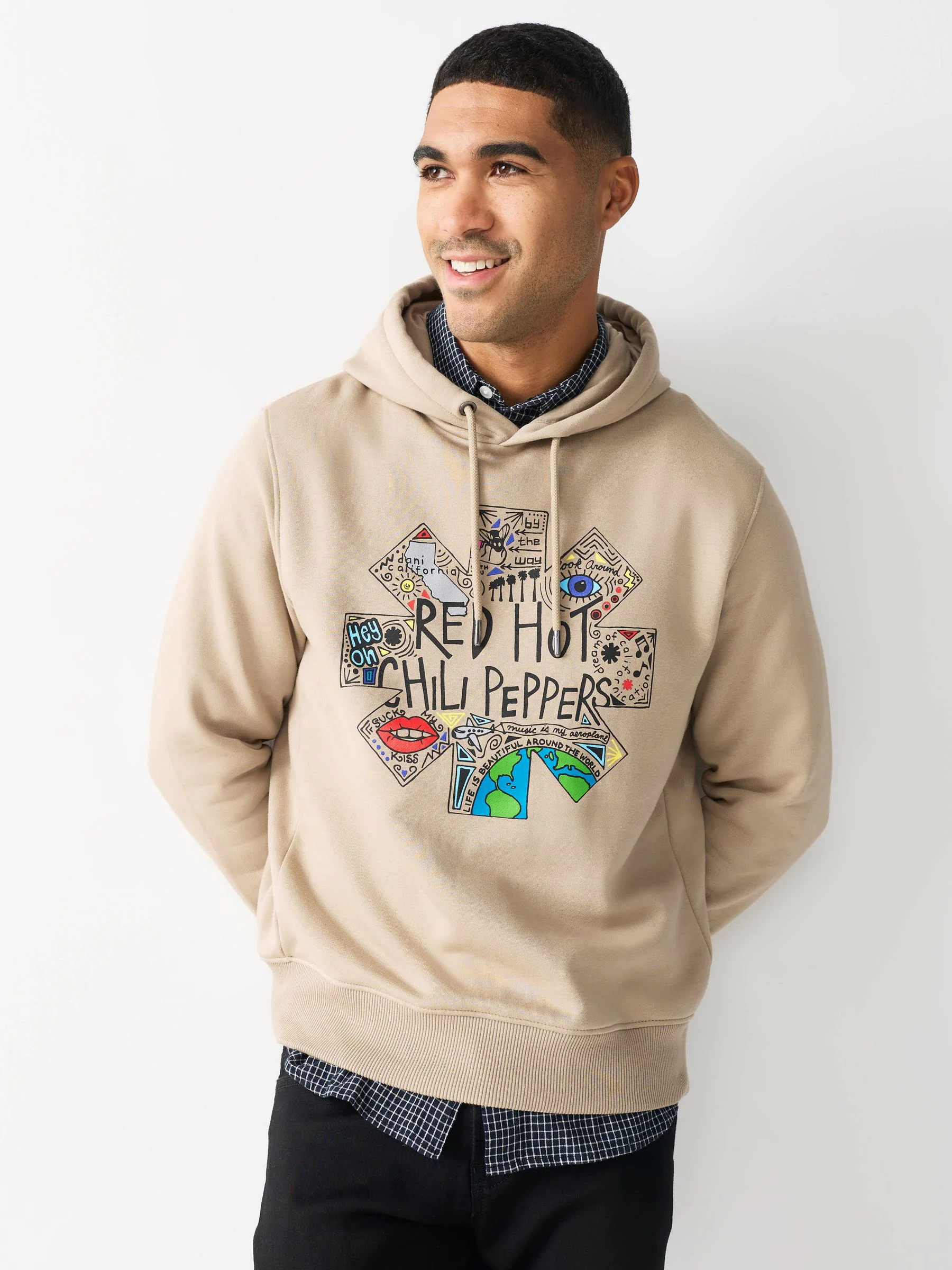 Neutraal kiezelkleurig - Red Hot Chilli Peppers Graphic Licence Hoodie
