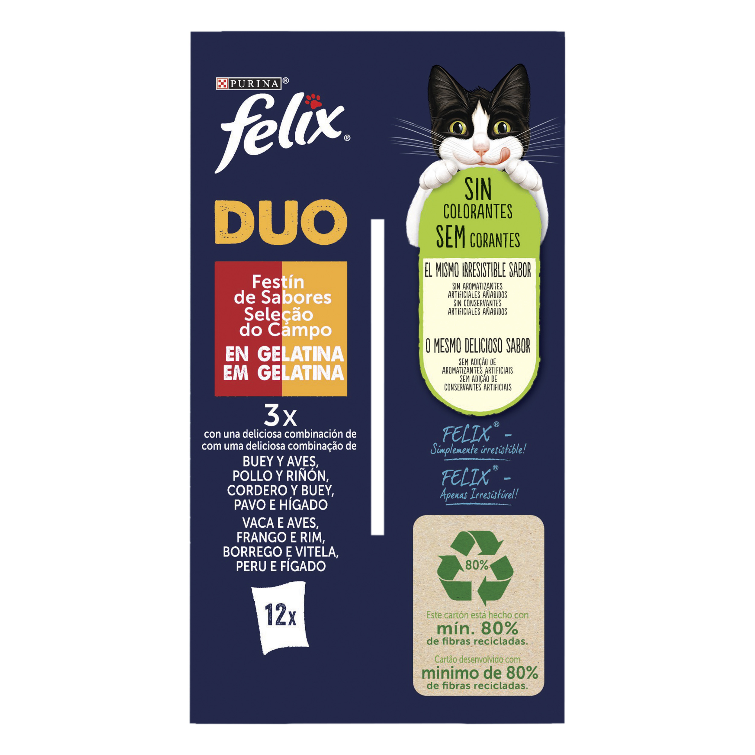 Felix Fantastic Duo Carne en Gelatina sobre - Multipack 4