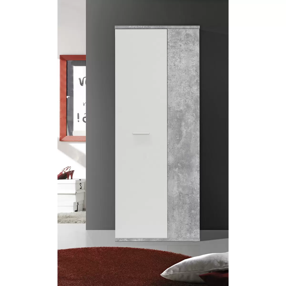 Mehrzweickschrank Net 106 Betonoptik,weiss