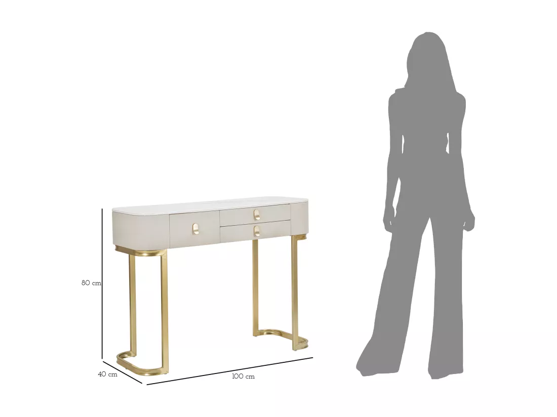CONSOLE 3 TIROIRS BEAUTÉ CM 100X40X80