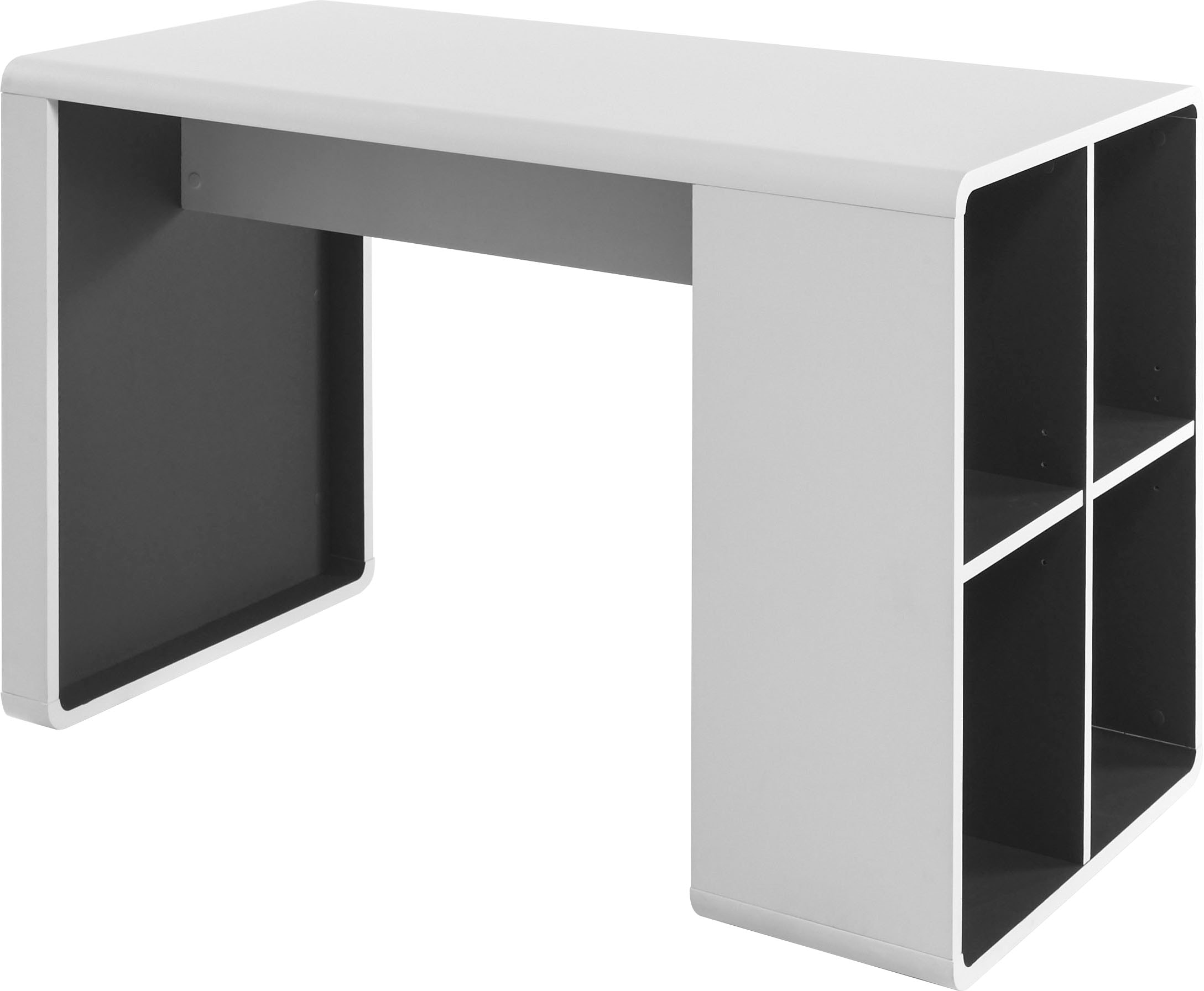 MCA furniture Schreibtisch »Tadeo« weiss matt mit 4 offenen Fächer, Breite 119 cm