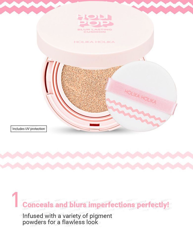 HOLIKA HOLIKA - Holi Pop Blur Lasting Cushion SPF50+ PA+++ (3 kleuren)