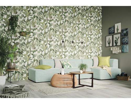 Vliesbehang 630307 Paradisio Floral groen