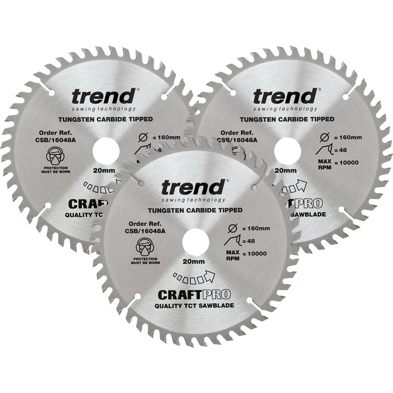 Trend cirkelzaagbladen set 160x20x2,2mm 48T