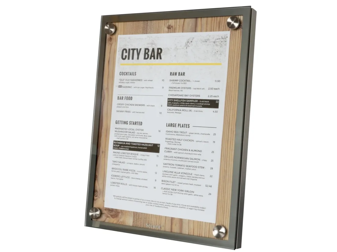 Securit® 1xA4 GLASS STAR informationsdisplay eg