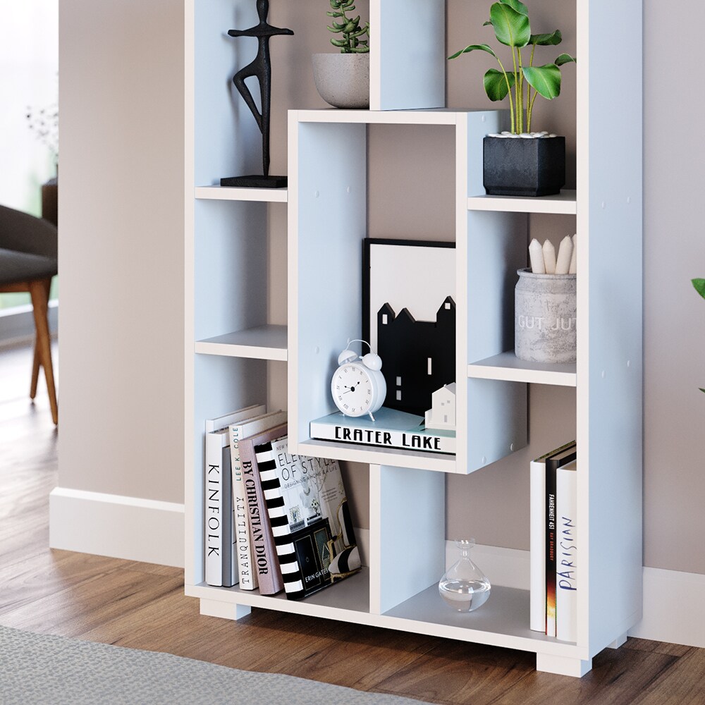 Vicco Raumteiler Domus 7 offene Fächer weiß Bücherregal Standregal Aktenregal