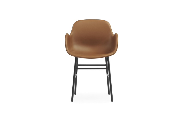 Normann Copenhagen Form armchair stoel gestoffeerd staal Ultra Leather Brandy