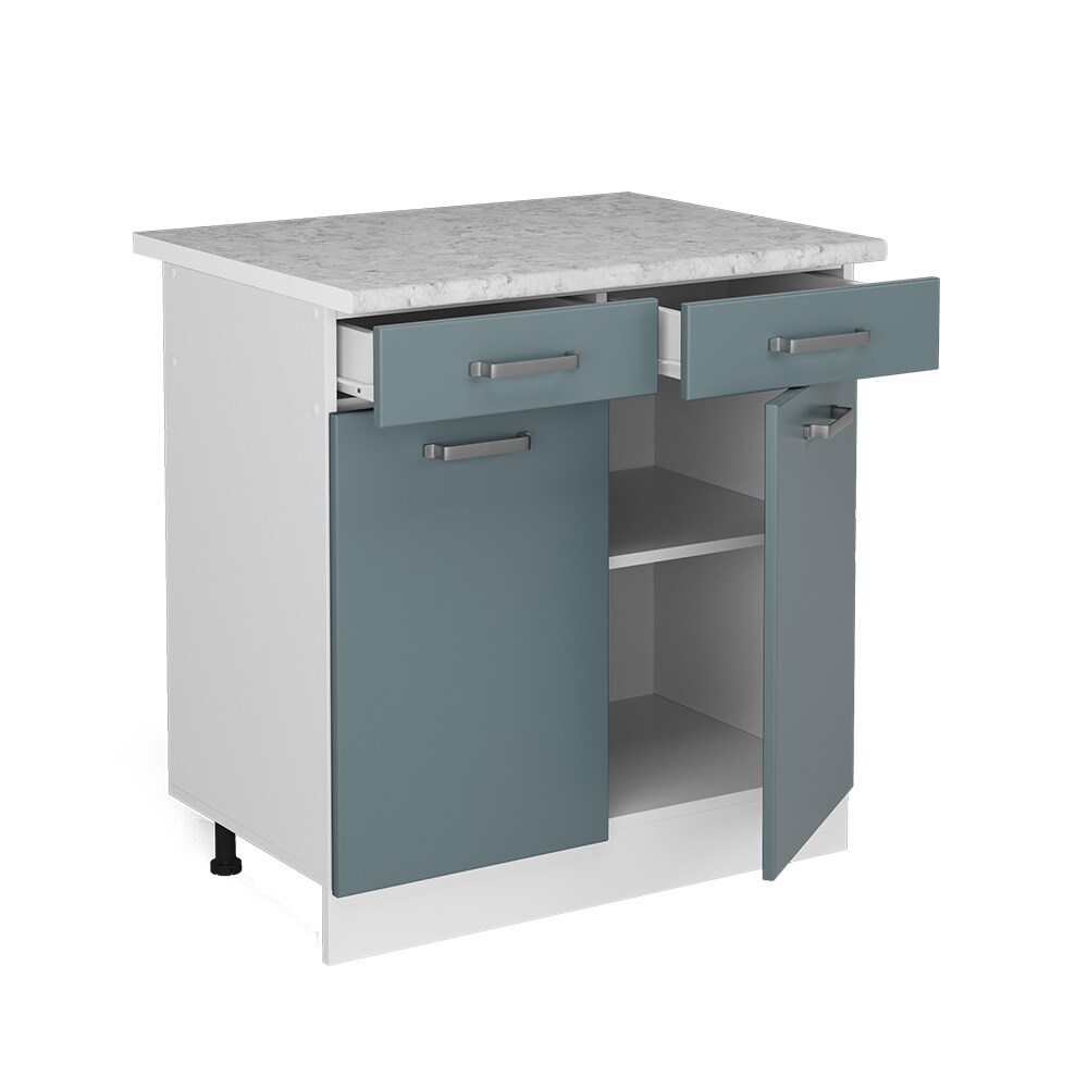 Vicco Schubunterschrank Küchenschrank R-Line Solid Weiß Blau Grau 80 cm modern Arbeitsplatte