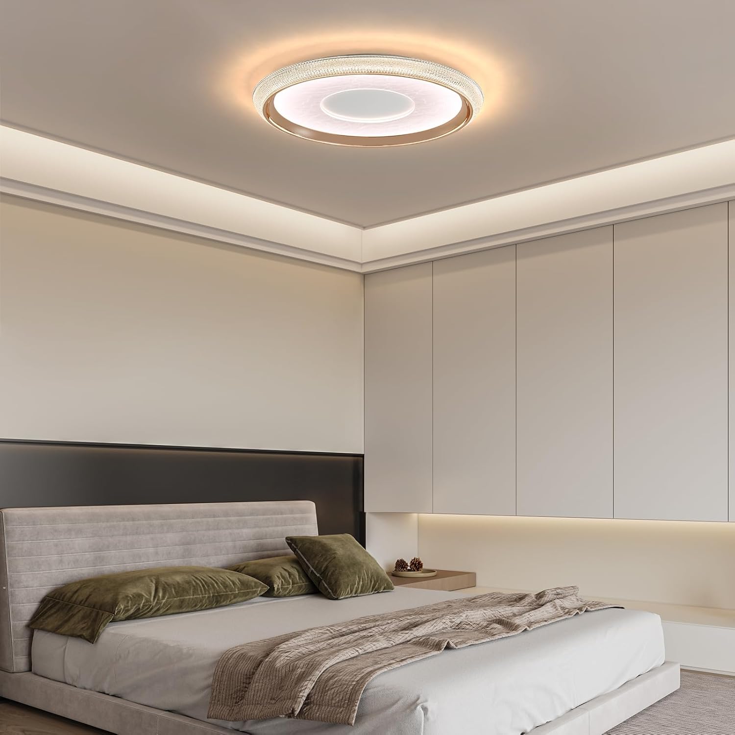 50cm Runde LED Deckenleuchte Flach Dimmbar – Mehrfachmodi 3000K-6000K, 60W Unterputz-Deckenlampe – Moderne Wohnzimmerleuchte für Flur, Esszimmer, Schlafzimmer, Bad, Arbeitszimmer