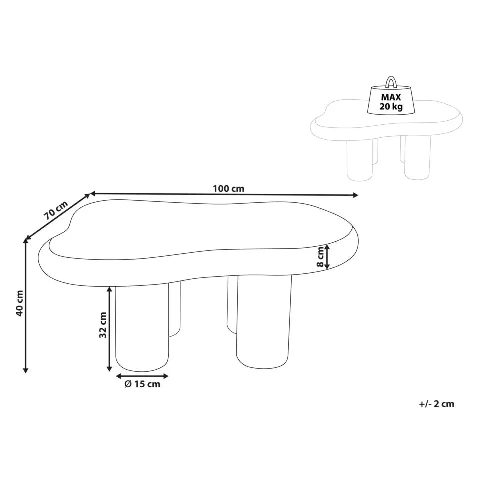 ONDLE - Salontafel - Wit - MDF