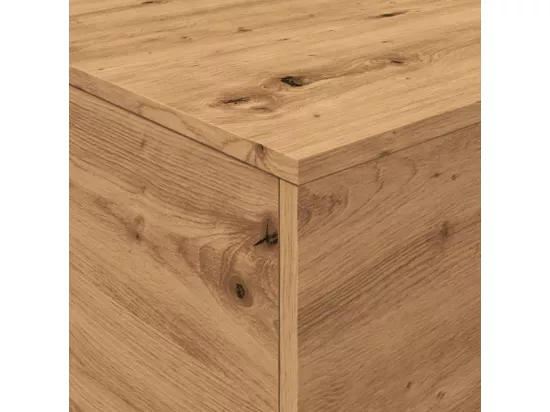 Table basse avec lumières LED chêne artisanal 90x50x40 cm