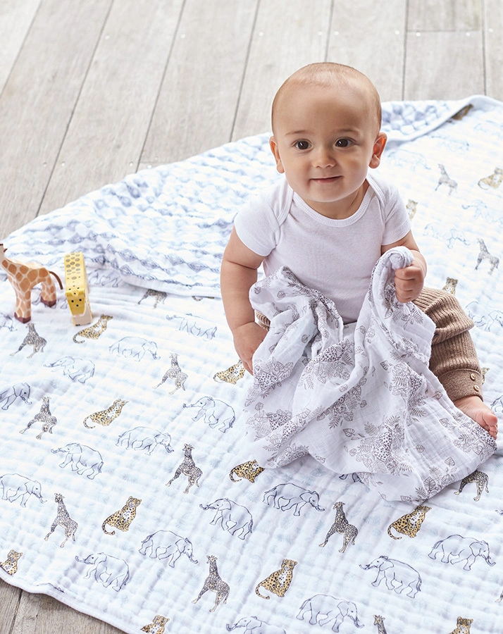 Schmusedecke DREAM BLANKET – JUNGLE (120x120) in weiß