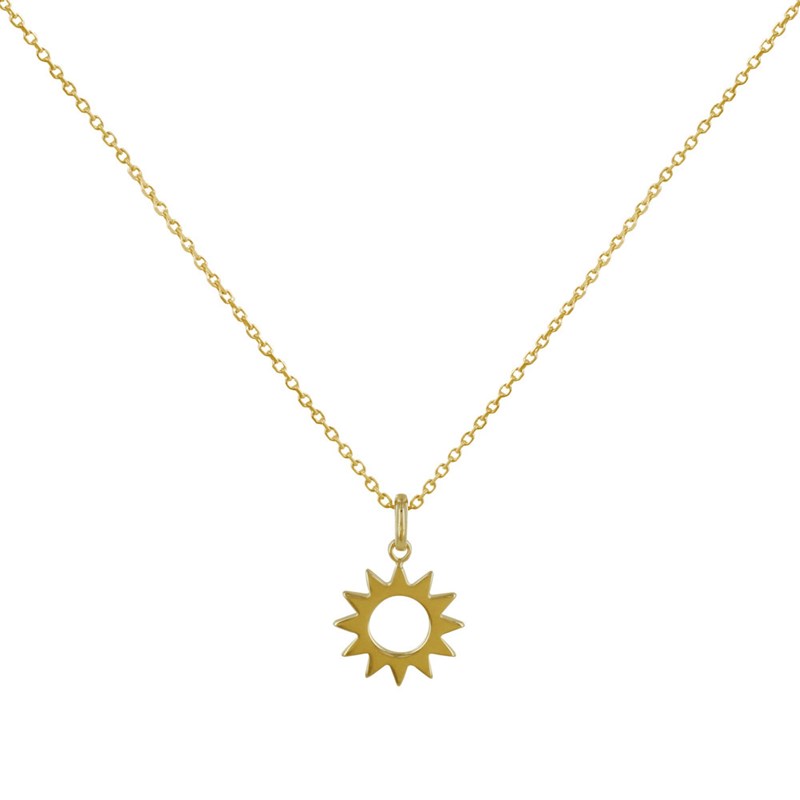 Collier Plaqué Or Soleil Ajouré