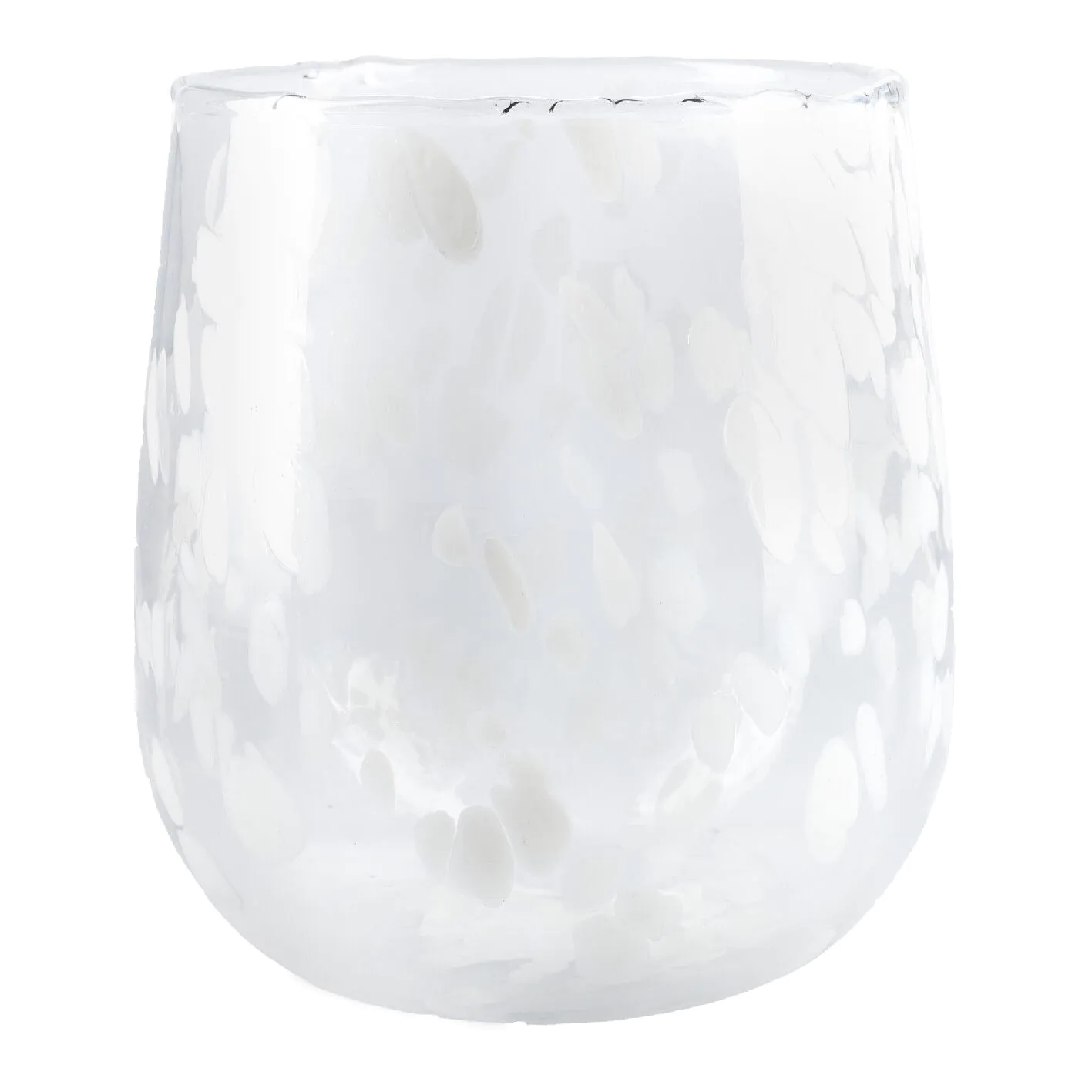 Vase Tupfen, bauchig/weiß, 16 cm
