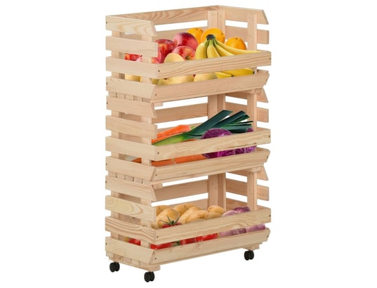 VIDAXL - Chariot à légumes 37x30x80 cm bois de pin solide