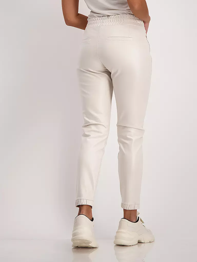 MONARI Hose in Lederoptik creme