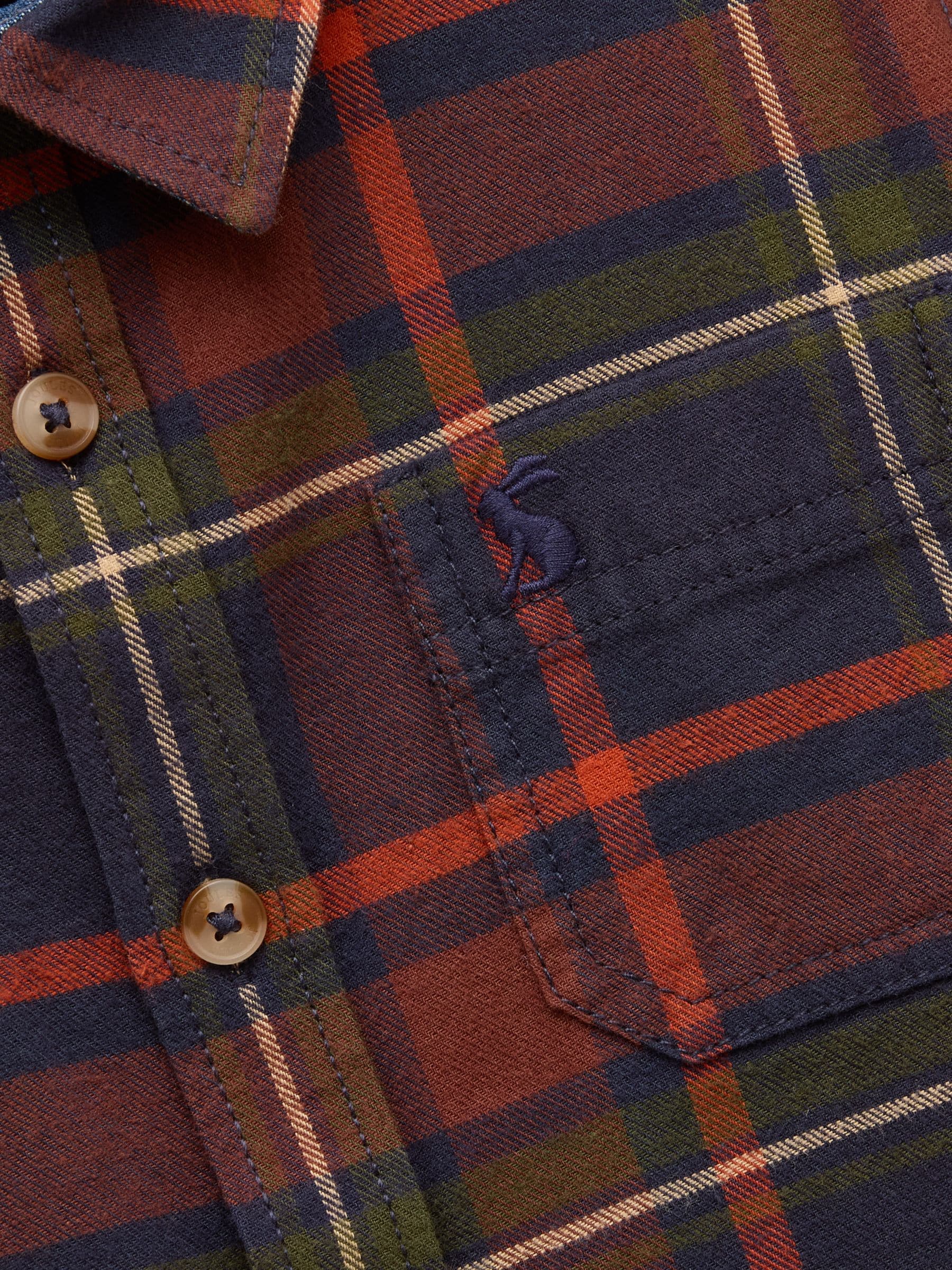 Marineblauw geruit - Joules Boys' Brushed Flannel Checked Shirt