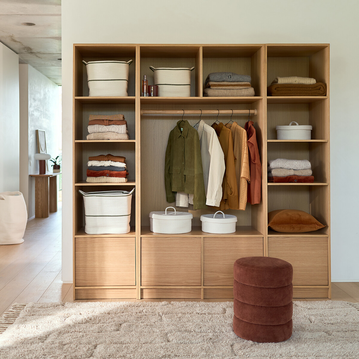 LA REDOUTE INTERIEURS<br>Conjunto de 2 cestos de algodão com tampas, Kesia