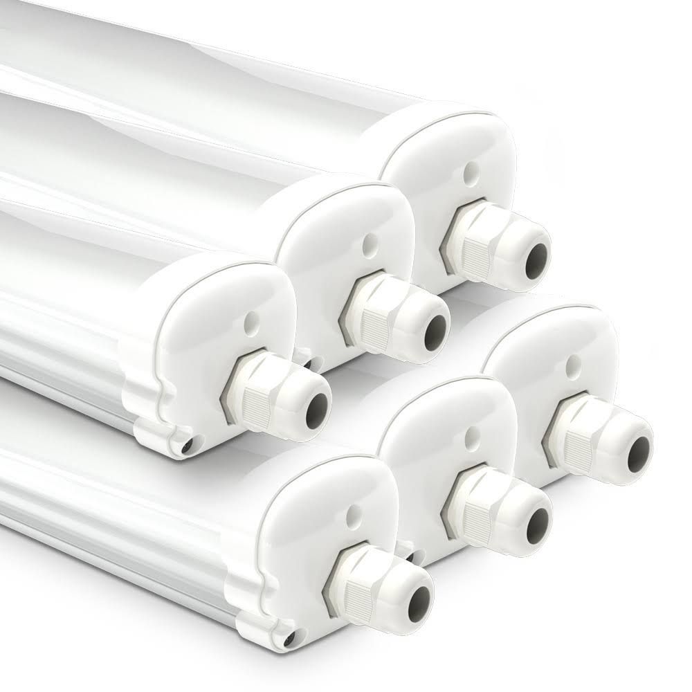 hoftronic 6er Set LED Feuchtraumleuchten 150 cm IP65 Wasserdicht 48 Watt