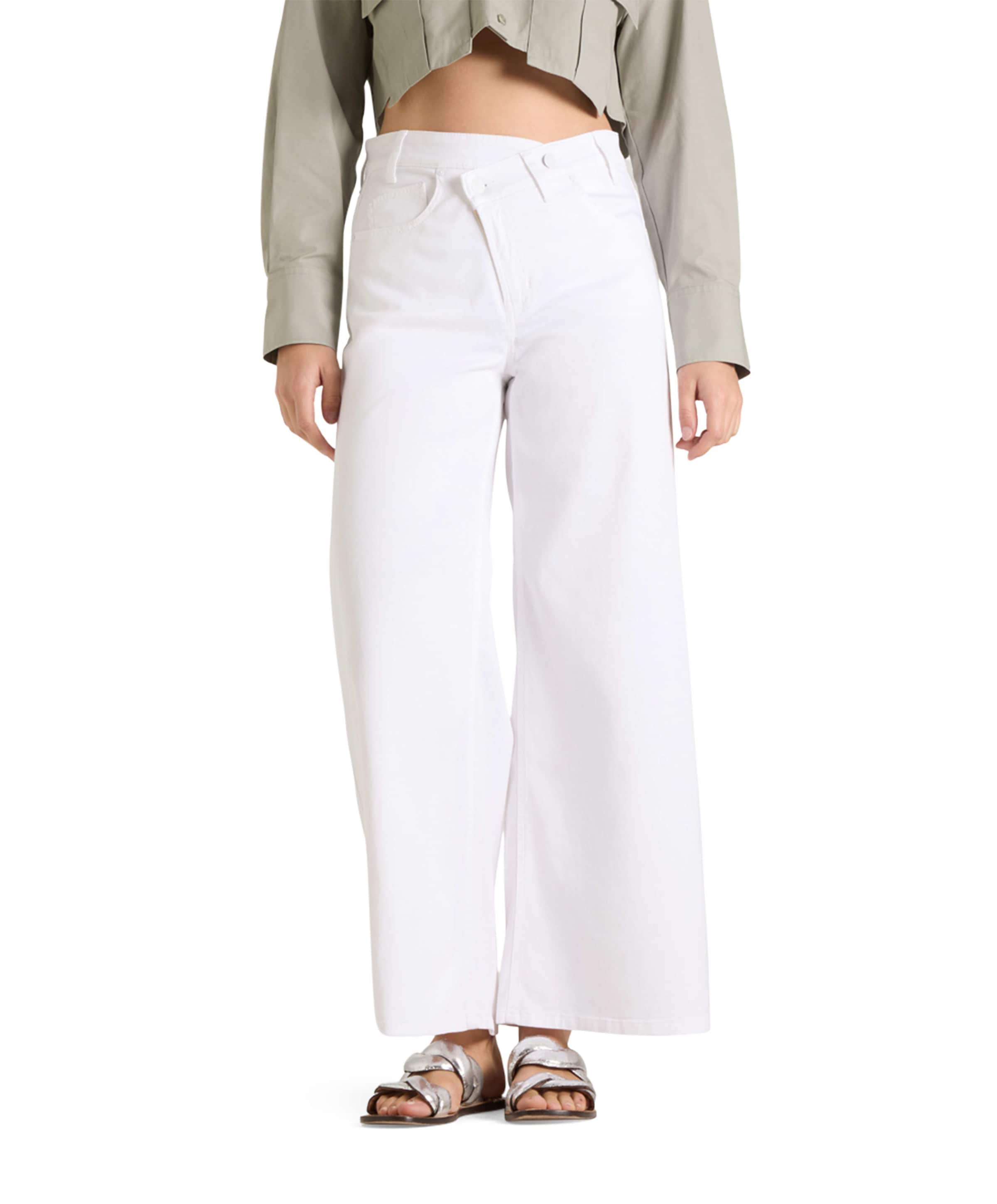 Cambio Baggy asymmetrical dames jeans wit