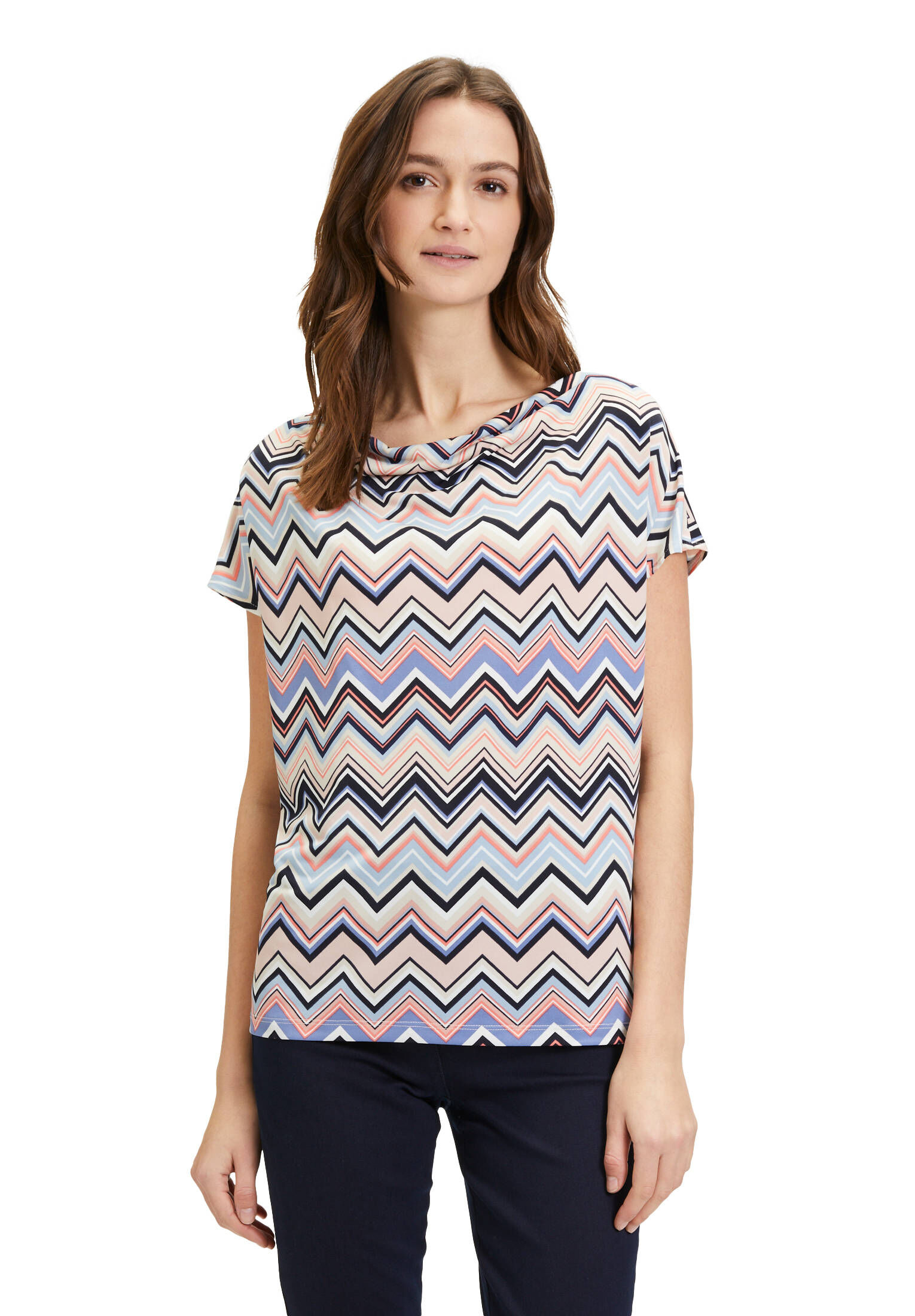 Betty Barclay| Damen Printshirt mit Wasserfallausschnitt