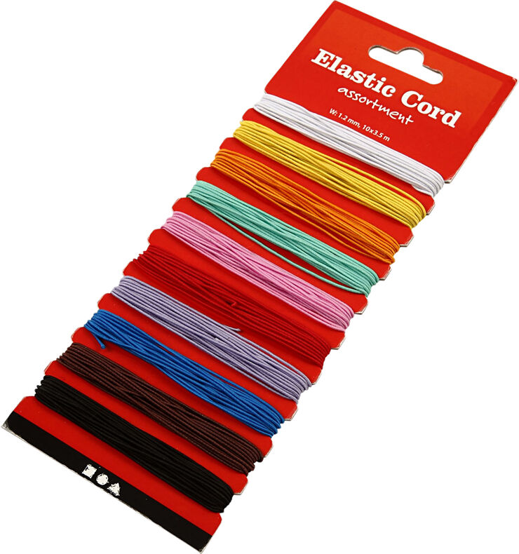 Creativ Company Elastiksnor, tykkelse 1 mm, 10x3,50m.