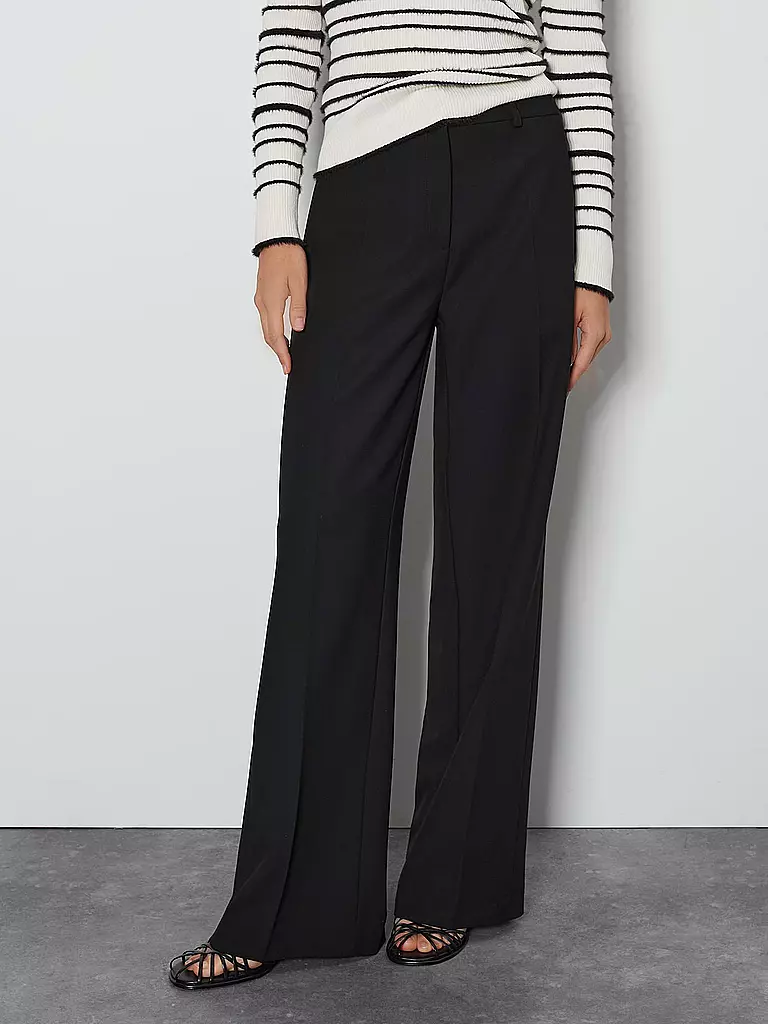 SOMEDAY Businesshose Wide Fit CATSBY DETAIL schwarz