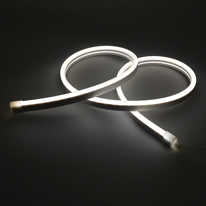 Ruban lumineux à piles Mendana LED intégrée blanc neutre IP20 150lm 5W L.100cm blanc GoodHome