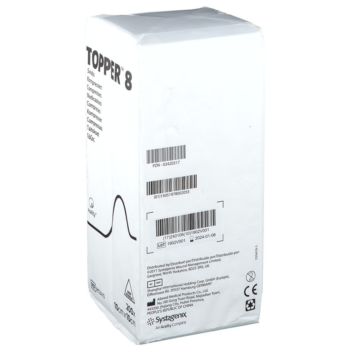 TOPPER® 8 Kompressen unsteril 10 x 10 cm
